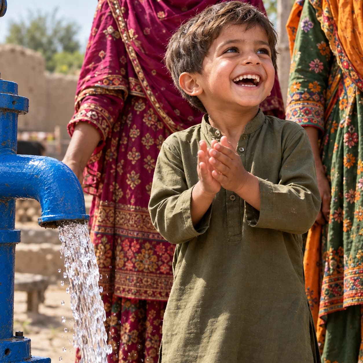 Banc d'ablutions avec puits, robinets et citerne au Pakistan (9/9)