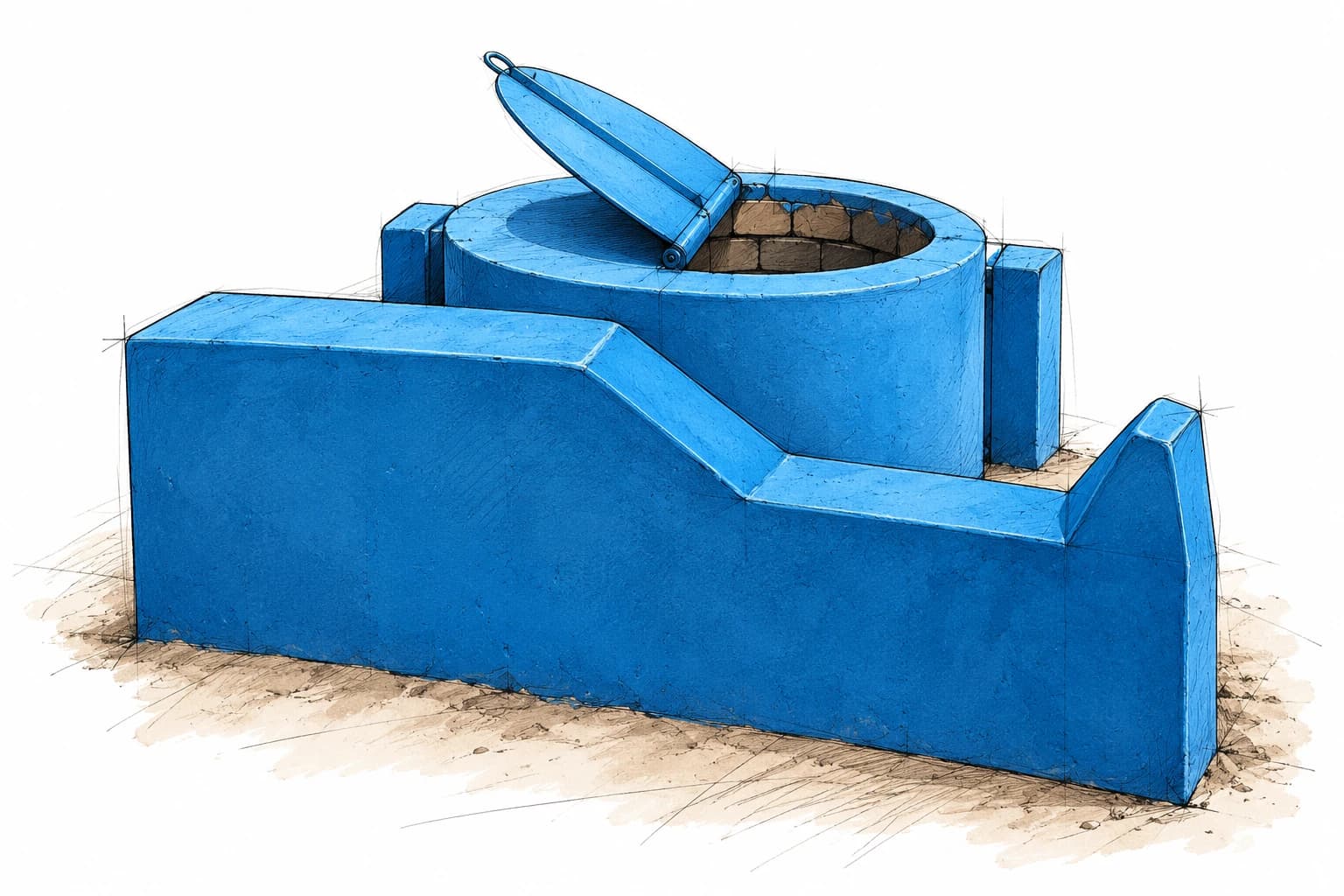 Croquis : Puits classique en Ouganda